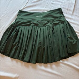 Goldhinge Forest green pleated Tennis Skirt